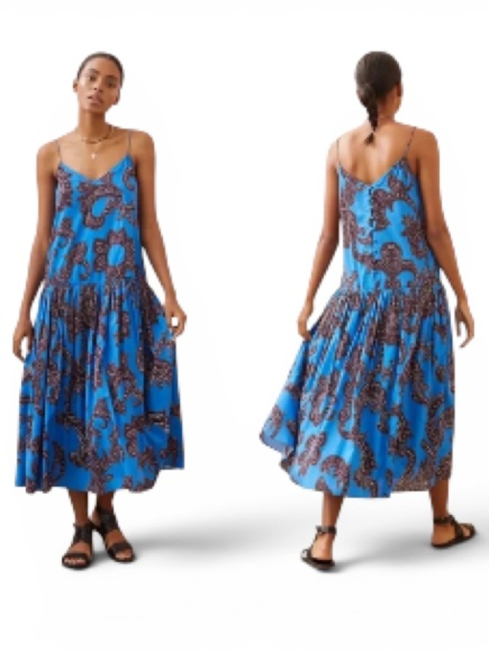 Anthropologie ATSU Flounced Paisley Oversized Midi Dress